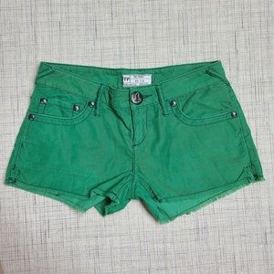 Free People Green Corduroy Cut Off Shorts Sz 25